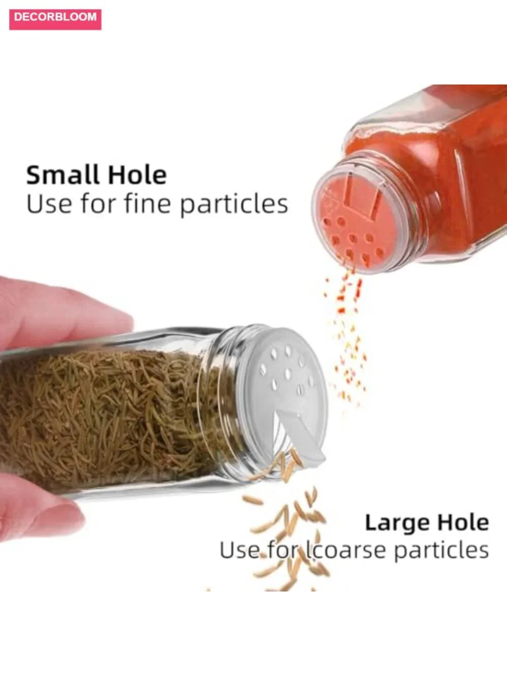 6pcs 4oz Glass Spice Jars with Shaker Lids - Square Empty Bottles Kitchen